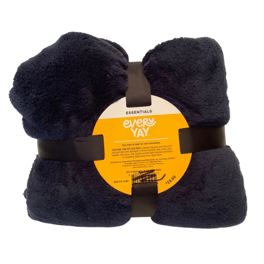 Let’s Snuggle Navy Blue Pet Throw Blanket 40” x 50” by Every Yay Brand New